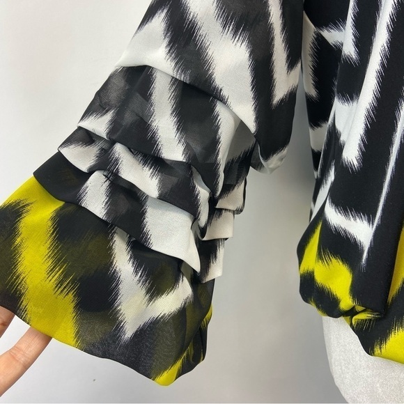 Alfani Zebra Stripe 3/4 Bell Sleeve Blouse, PM - Picture 9 of 12